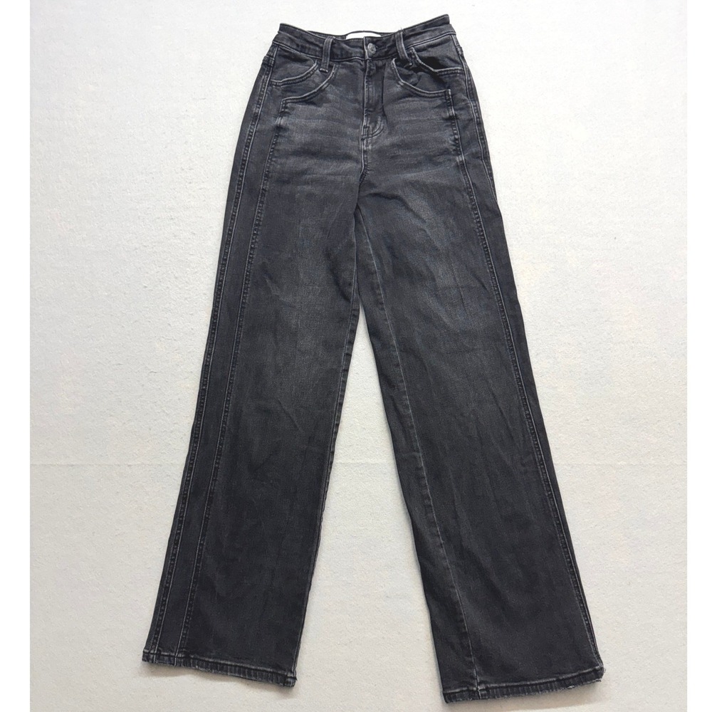 Vervet Jeans Women 23 Black High Rise Wide Leg Stretch Denim Y2K Streetwear